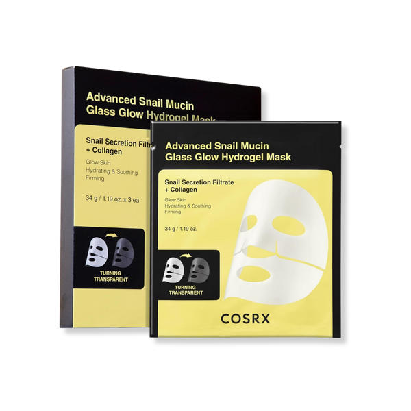 COSRX Advanced Snail Mucin Glass Glow Hydrogel Mask - Feuchtigkeit & Glow (34g X 3EA)